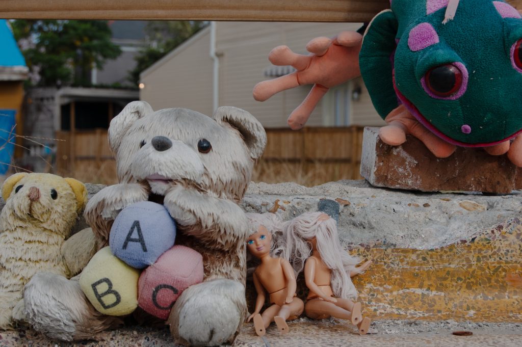 Toys After Katrina New Orleans October 2006 In Lower Garden District Photographer George Hancock Bear Barbie Frog