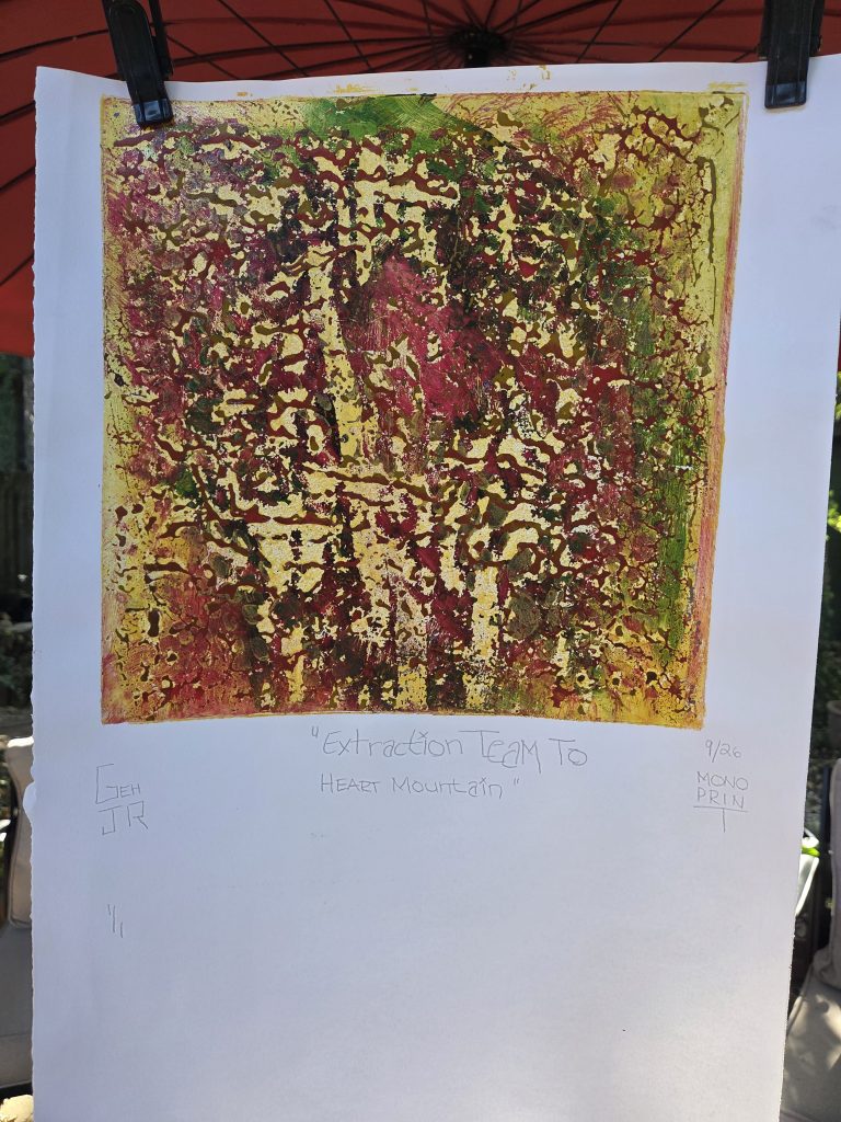 Extraction Team To Heart Mountain printmaker printmaking artist George Hancock October 17 art show piece Memphis Tennessee B Side