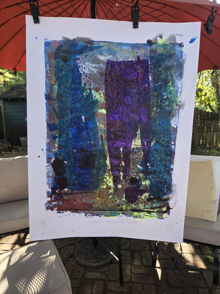 Front Horseleg Pants printmaker printmaking artist George Hancock October 17 art show piece Memphis Tennessee B Side