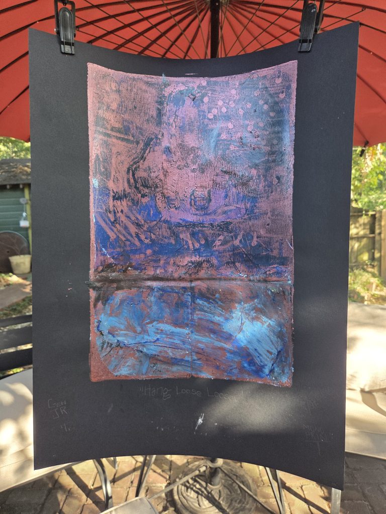 Hang Loose Looser Gel Plate Print George Hancock Printmaker Memphis Tennessee