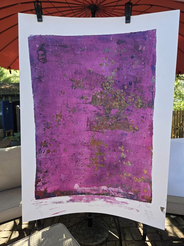Horse Torn Denim printmaker printmaking artist George Hancock October 17 art show piece Memphis Tennessee B Side