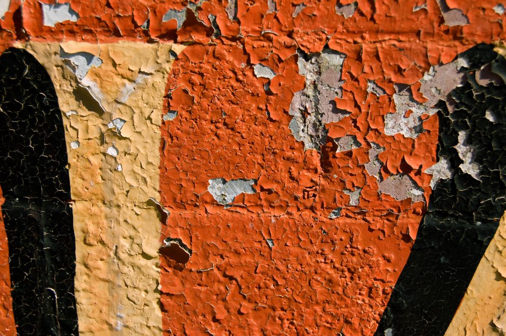 Paint Chipping Of Wall On Main Street Memphis Tennessee October 2006 Photographer George Hancock