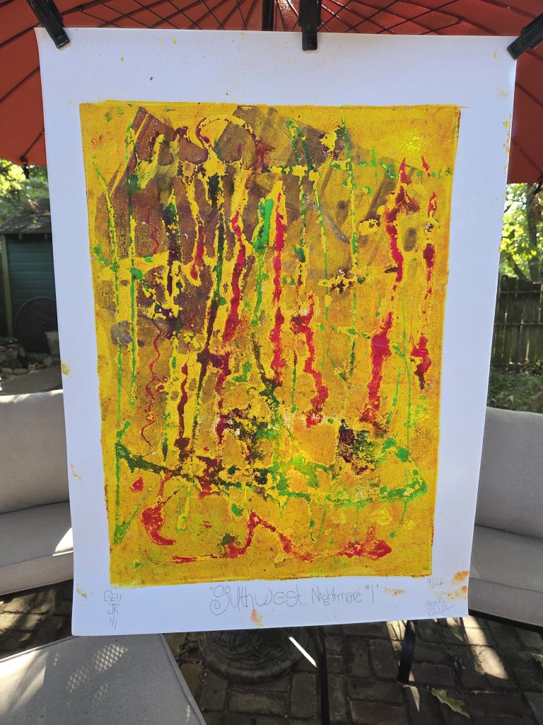 Southwest Nightmare 1 printmaker printmaking artist George Hancock October 17 art show piece Memphis Tennesse B Side