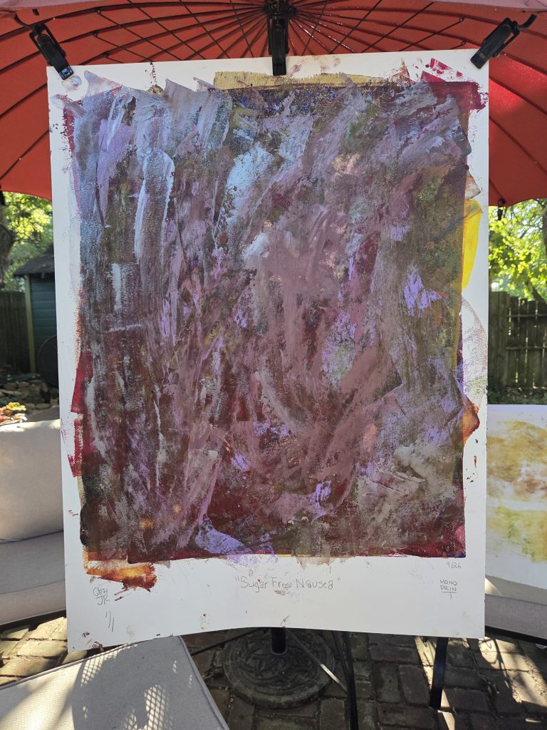 Sugar Free Nausea printmaker printmaking artist George Hancock October 17 art show piece Memphis Tennesse B Side