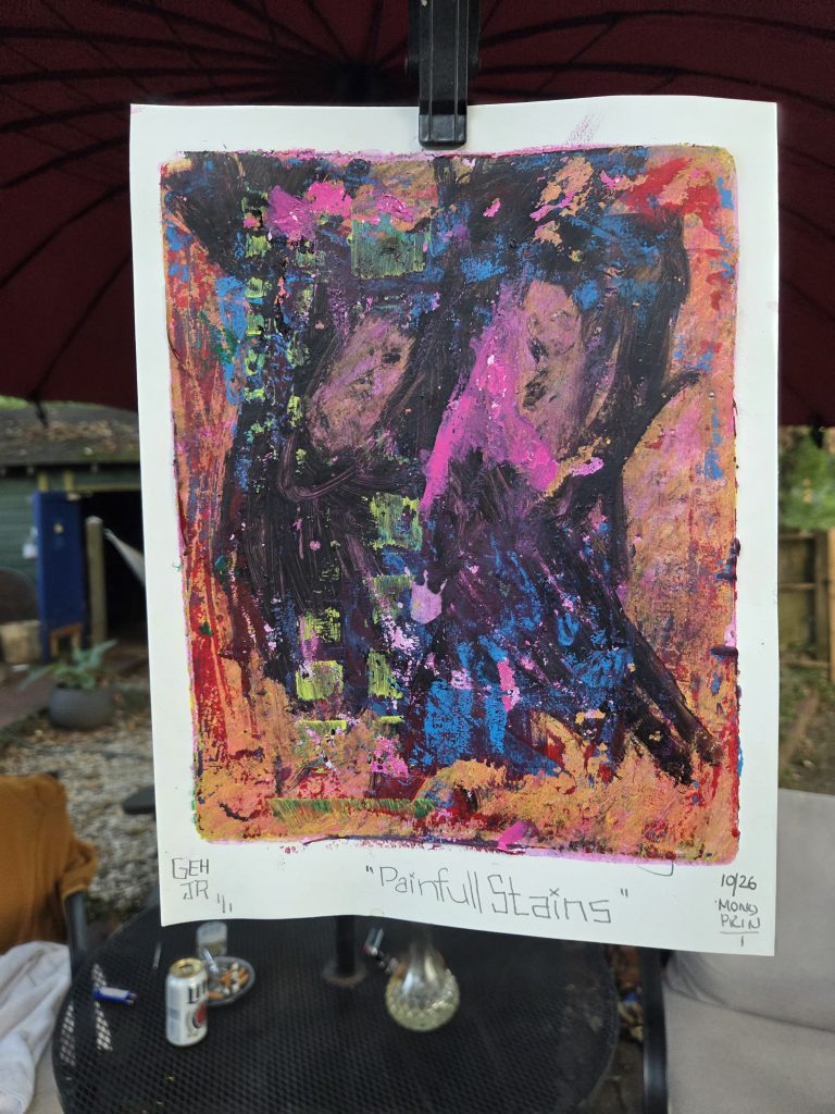 Paintful Stains George Hancock Gel Plate Printer Printmaker Memphis Tennessee Fine Art