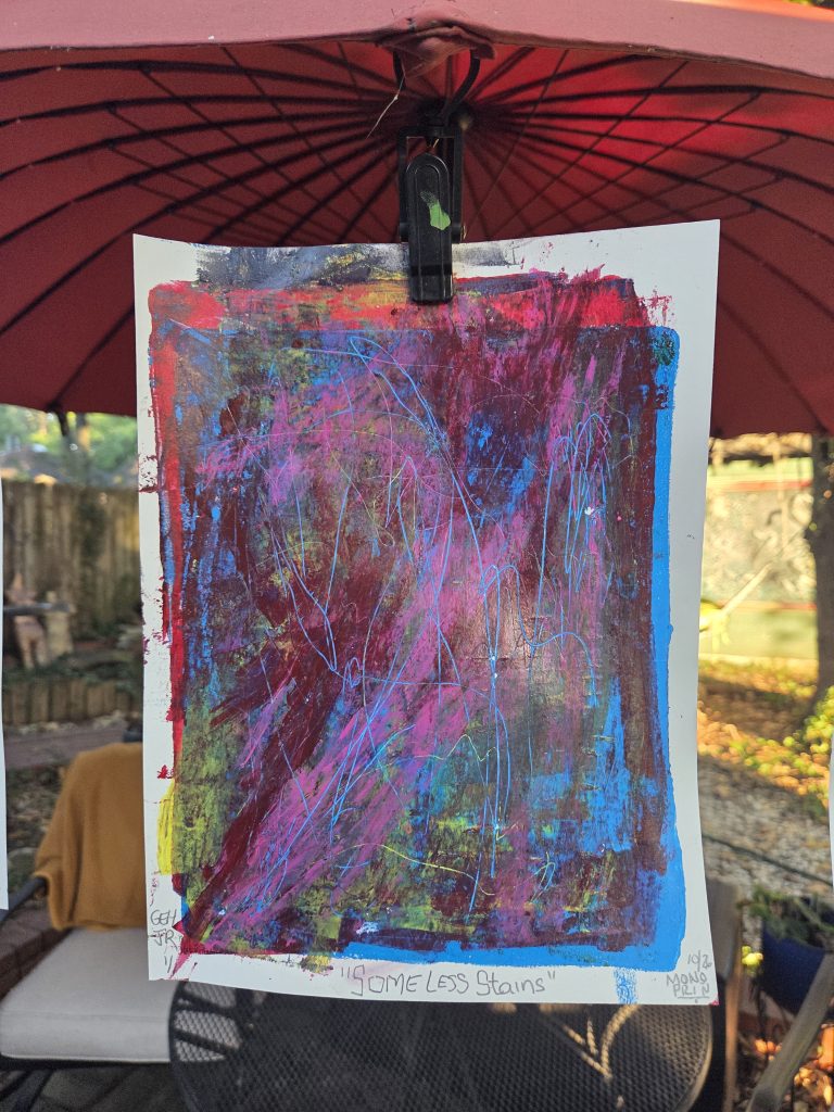 Some Less Stains George Hancock Gel Plate Printer Printmaker Memphis Tennessee Fine Art